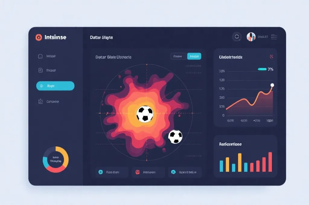 即时数据可视化面板：射门热力图、控球率曲线与胜率预测